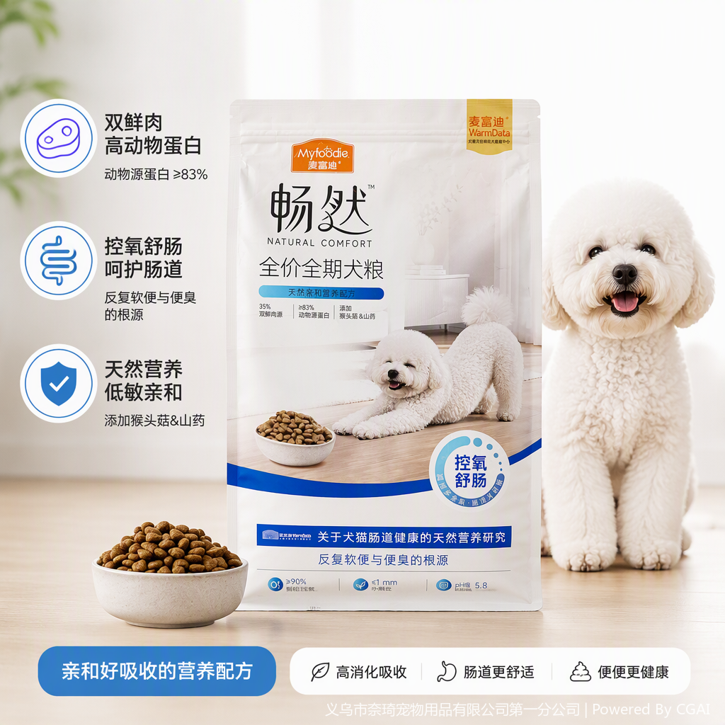 比熊犬专用白色狗粮包装袋宠物零食储存袋耐用防潮密封袋
