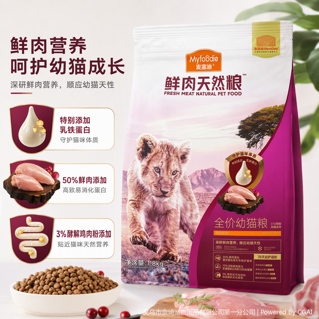 鲜肉天然粮幼猫专用包装袋宠物猫咪零食袋耐用便携猫粮袋装