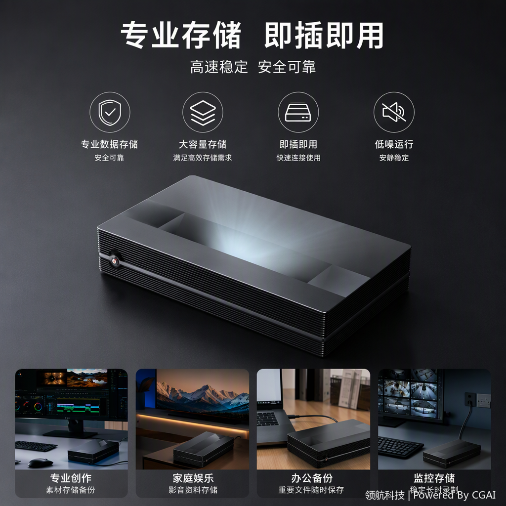 The high-definition smart home theater projector supports wireless connection to the black large-screen high-definition projector