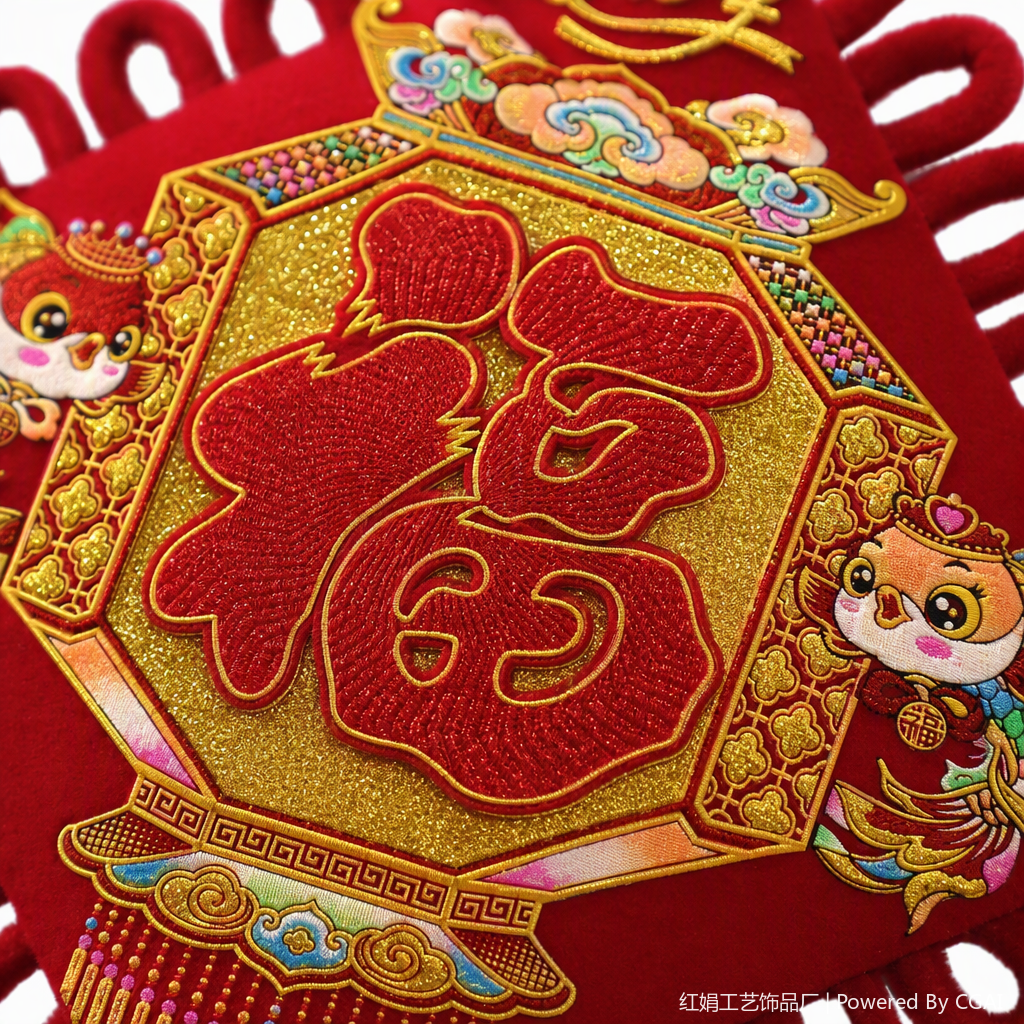 Red hand-woven Chinese knot pendant, auspicious meaning, home decoration, festival gift pendant, fabric pendant Application Scenario