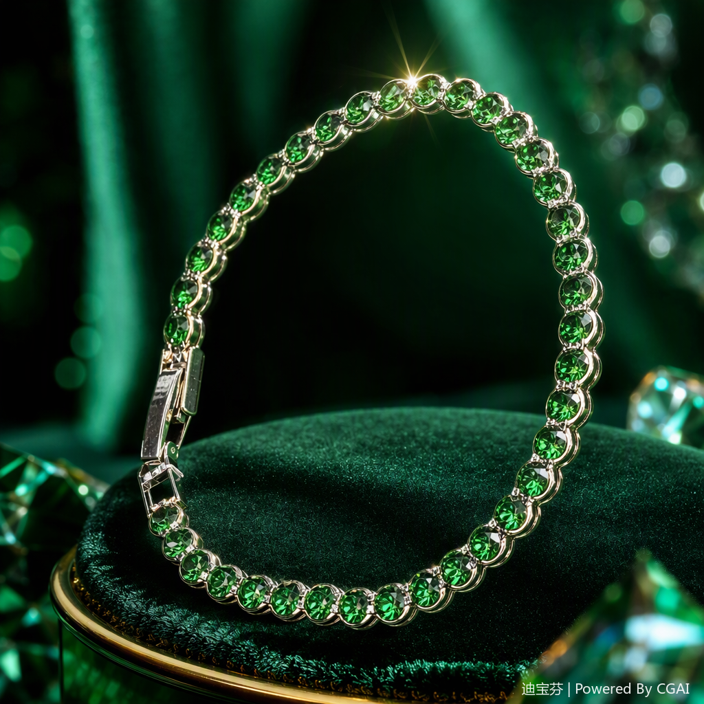 Natural emerald bracelet, fashionable and simple ladies' jewelry, exquisite gift for girlfriend, couple style bracelet accessory Specification image