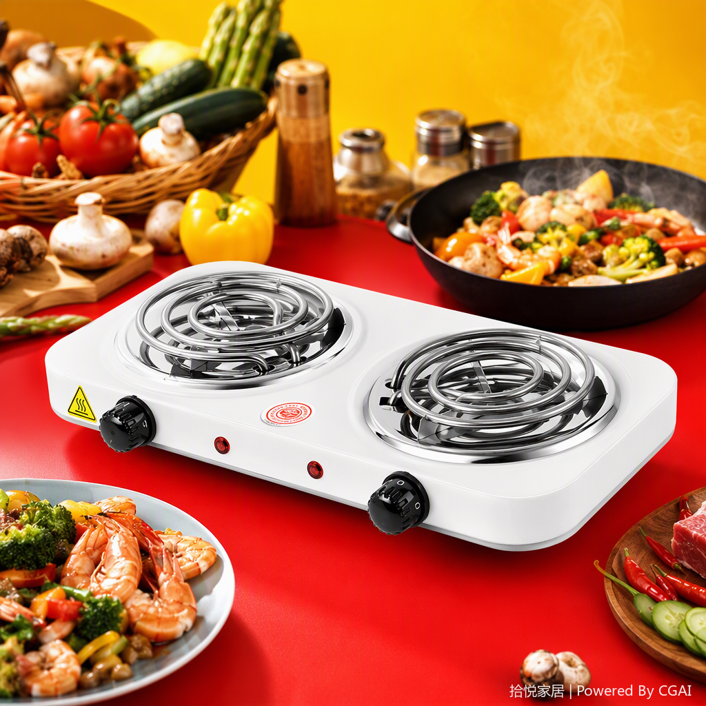 Horno eléctrico de doble disco blanco multifuncional hogar portátil calefacción rápida ahorro de energía y ahorro de energía cocina esencial Specification image