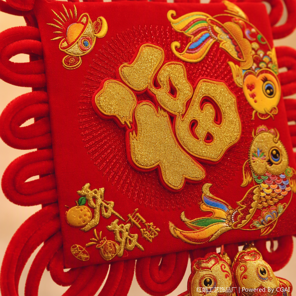 Chinese knot pendants, "Fu" characters, goldfish pattern decorative items, Chinese-style handcrafted pendants, home ornaments, gift decorations Application Scenario