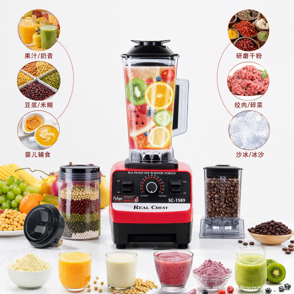 REAL CREST SC-1589B multifunction mixer red base home comedores para batir el batido de jugo artefacto de cocina