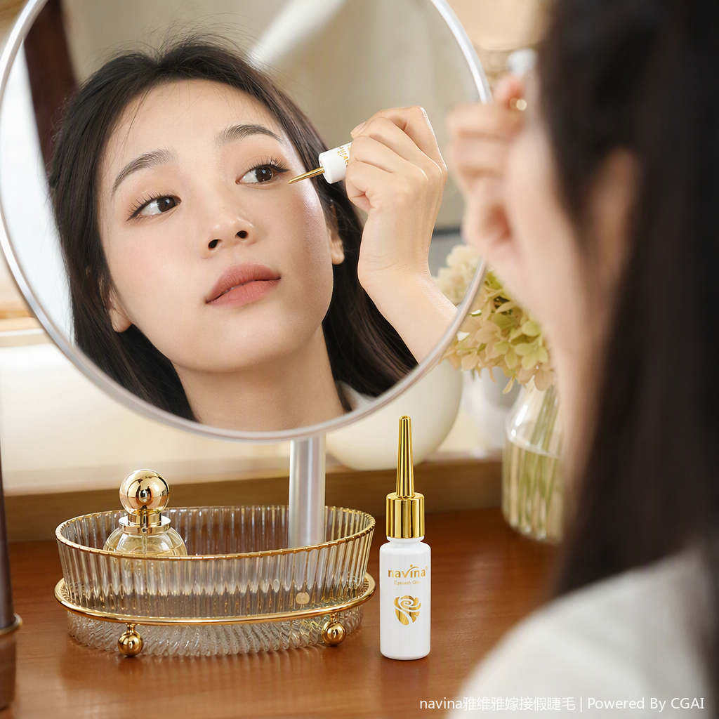 自然浓密纤长睫毛膏持久防晕染滋养眼部护理增长液装细节图