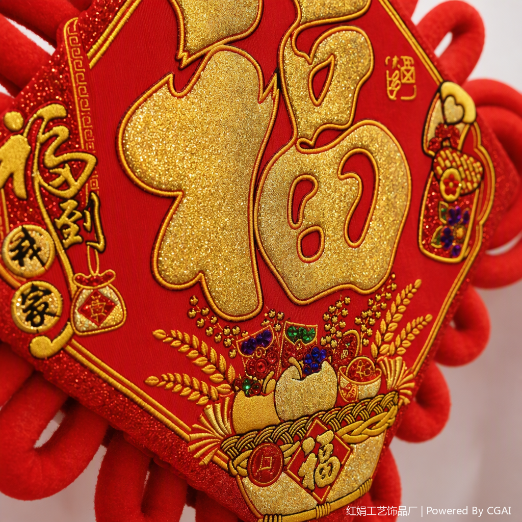 Chinese-style red handcrafted knot hanging ornaments, auspicious decorative items, home living room hanging decorations, gifts Application Scenario