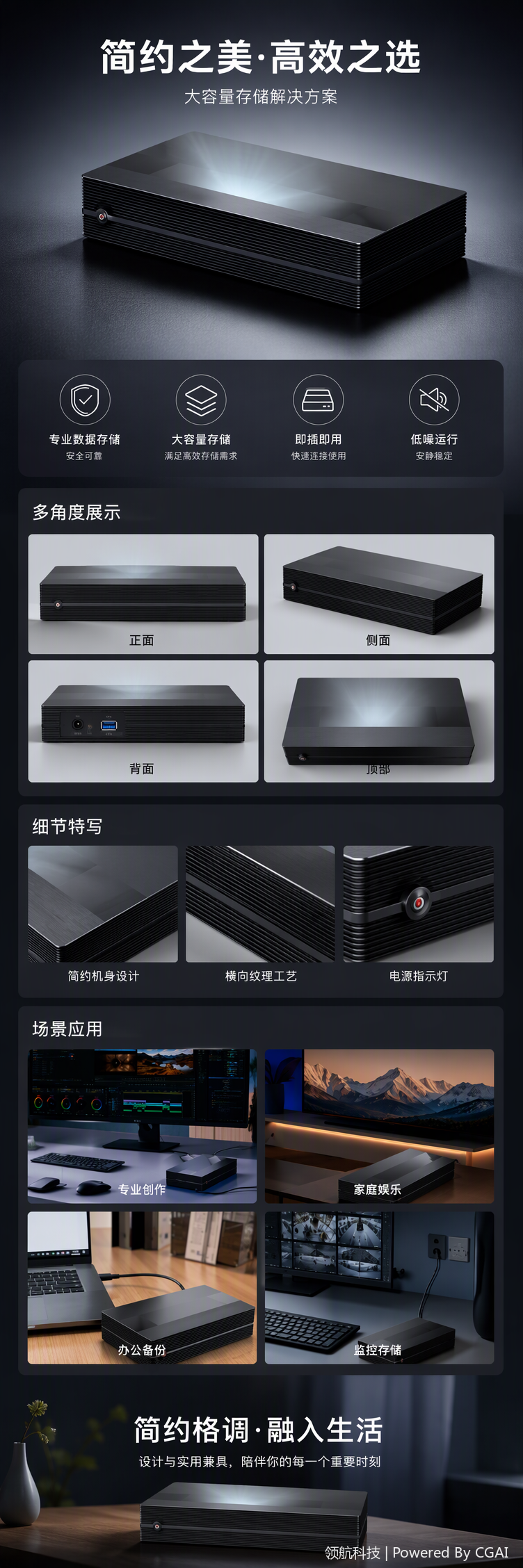 The high-definition smart home theater projector supports wireless connection to the black large-screen high-definition projector pic 1