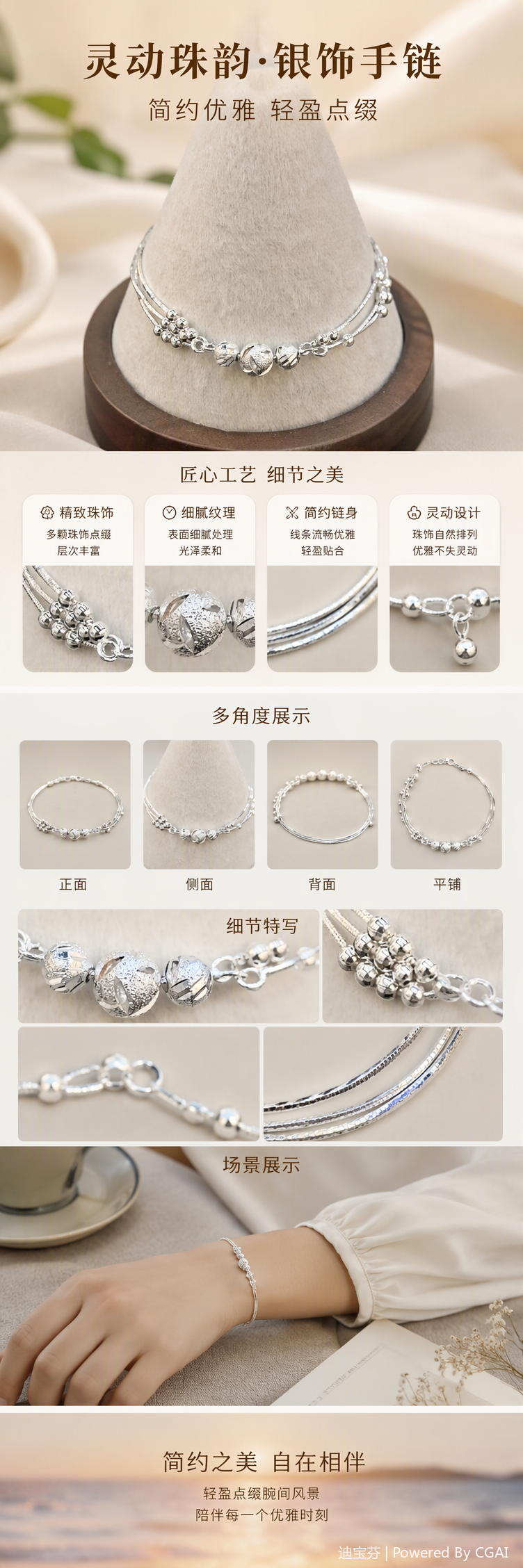 The silver three-strand snake bone chain bracelet is a fashionable, simple, individual, trendy and versatile gift for both girls and men pic 1