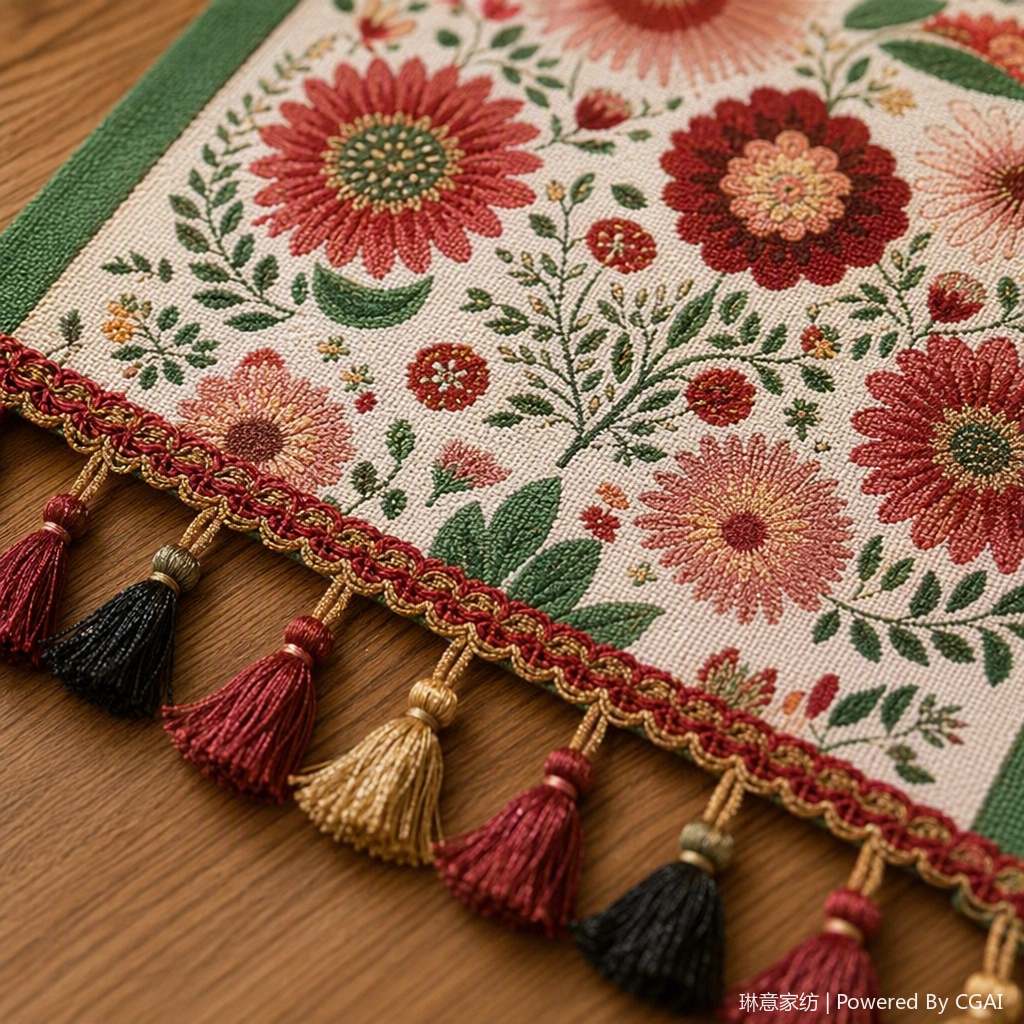 Bandera de mesa venta directa de fábrica estilo americano idílico teñido teñido bandera de té jacquí bandera transfronteriza mantel parque de tela silla de una pieza alfombrilla de navidad artículos de decoración Application Scenario