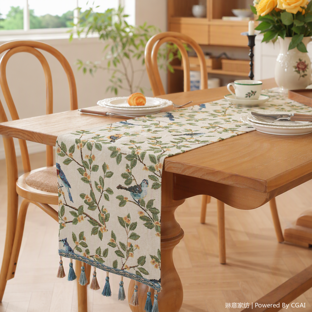 Pintura al óleo viento cross-border christmas table flag mat tea flag mantel buyi park silla de una pieza artículos de decoración venta directa de fábrica details Picture