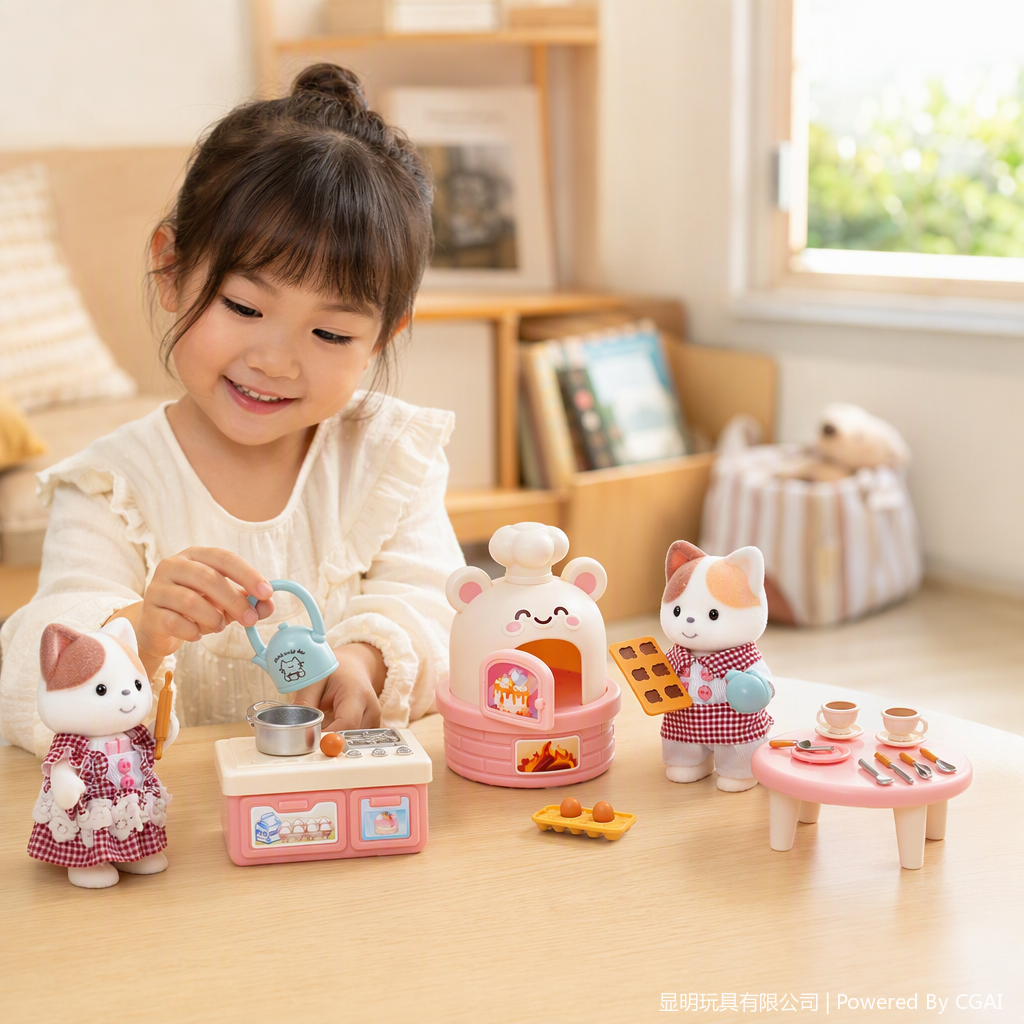 Yasni Dreamy Bay veni rabbit pink baking theme juegos de juguetes escenas divertidas accesorios de cocina niños puzzle muñecas combo details Picture