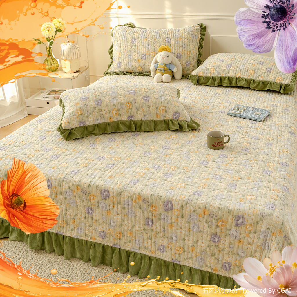 Многоцветные кровати с гравием, стегающие стеганые стеганые тройные стежки Specification image