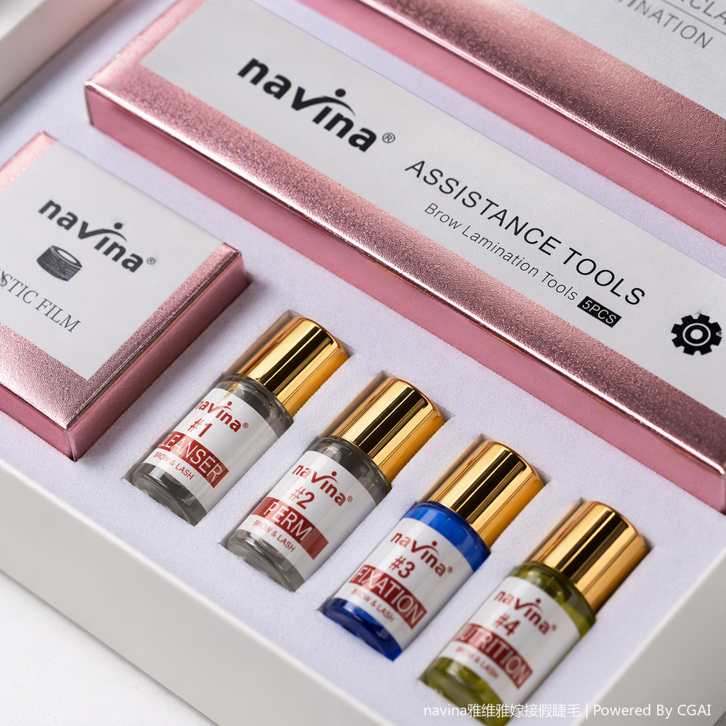 Navina cejas crema de fijación caja de embalaje rosa de larga duración forma natural cuidado profesional cejas maquillaje productos Application Scenario