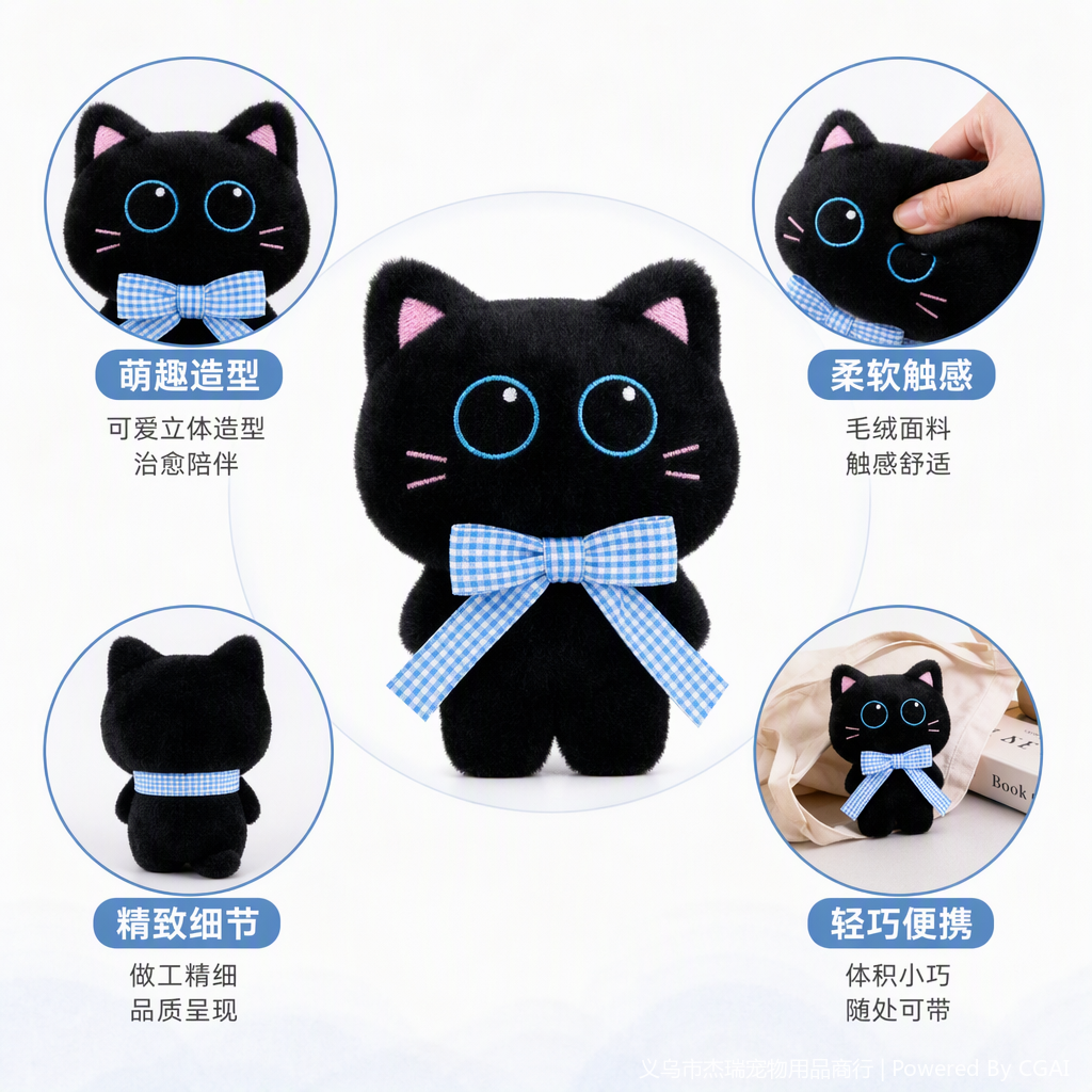 Cute and realistic plush pet entertainment products featuring little cats details Picture