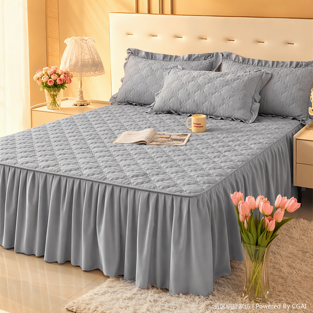 ويتم تجهيز تنانير الرمادية من القطن، ذات الأسرّة الميكنة، من أجل لوازم التجميل Specification image