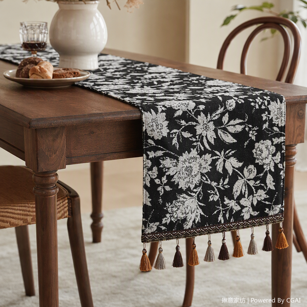 Bandera de mesa con patrón de flores blanco y negro bandera roja pull flag tenjo flower electronic light homecoming decoration props set bandera de mesa venta directa de fábrica details Picture