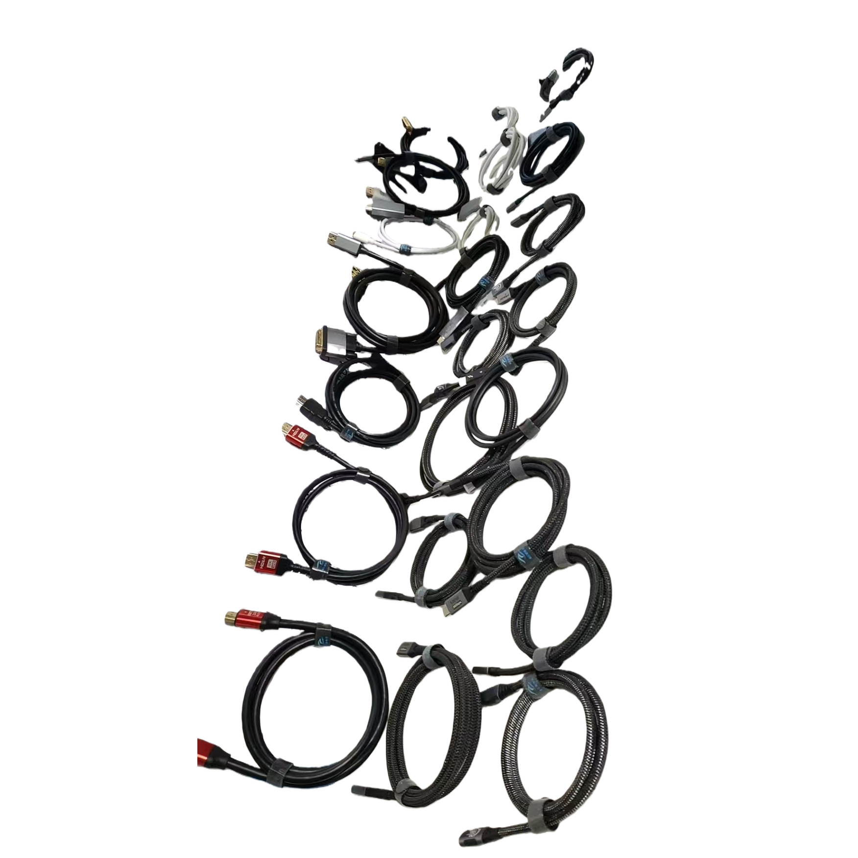 Multi-color multi-interface electronic connection cable display stand cable, multi-functional data transmission line accessory Item Picture