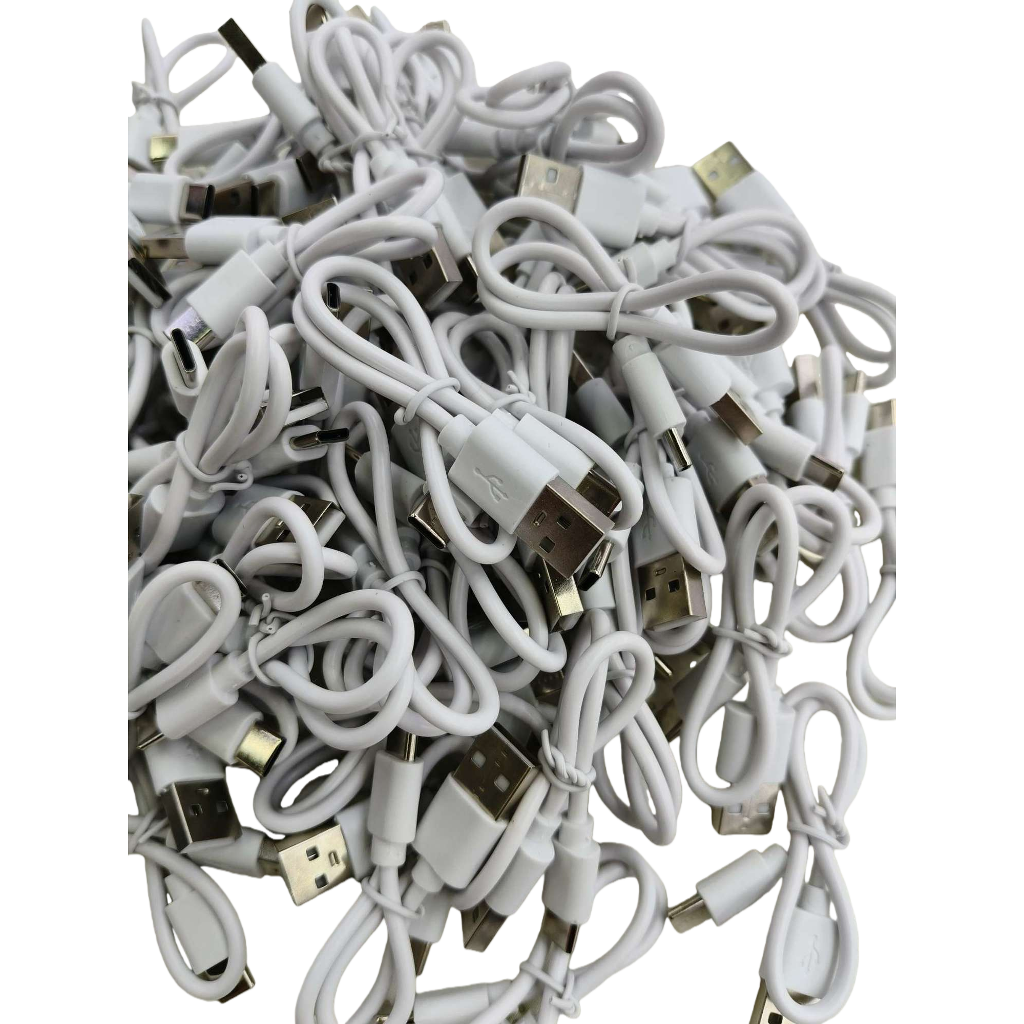 High-quality white USB data cable supports fast charging and transmission. Durable mobile phone and tablet charging cable accessories Item Picture