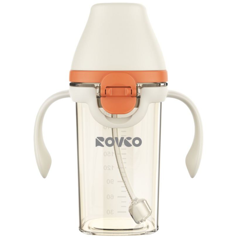 【OSEO】26Q4#P1002-1 Cute Cartoon Face Transparent Baby Bottle Set, anti-drop baby bottle accessories, Children's Products 115801730 Item Picture