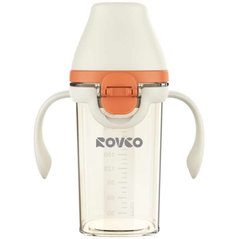 [OSEO] 26Q4#P1004-1 agua bebé naranja blanco juego de colores con mango bebé y niño aprender a beber tazas de aislamiento tazas de agua para niños bebé dispositivo de agua Item Picture