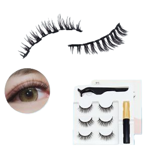 Natural thick false eyelashes, long-lasting and slender beauty tools, thick curling false eyelash set, light and natural style
