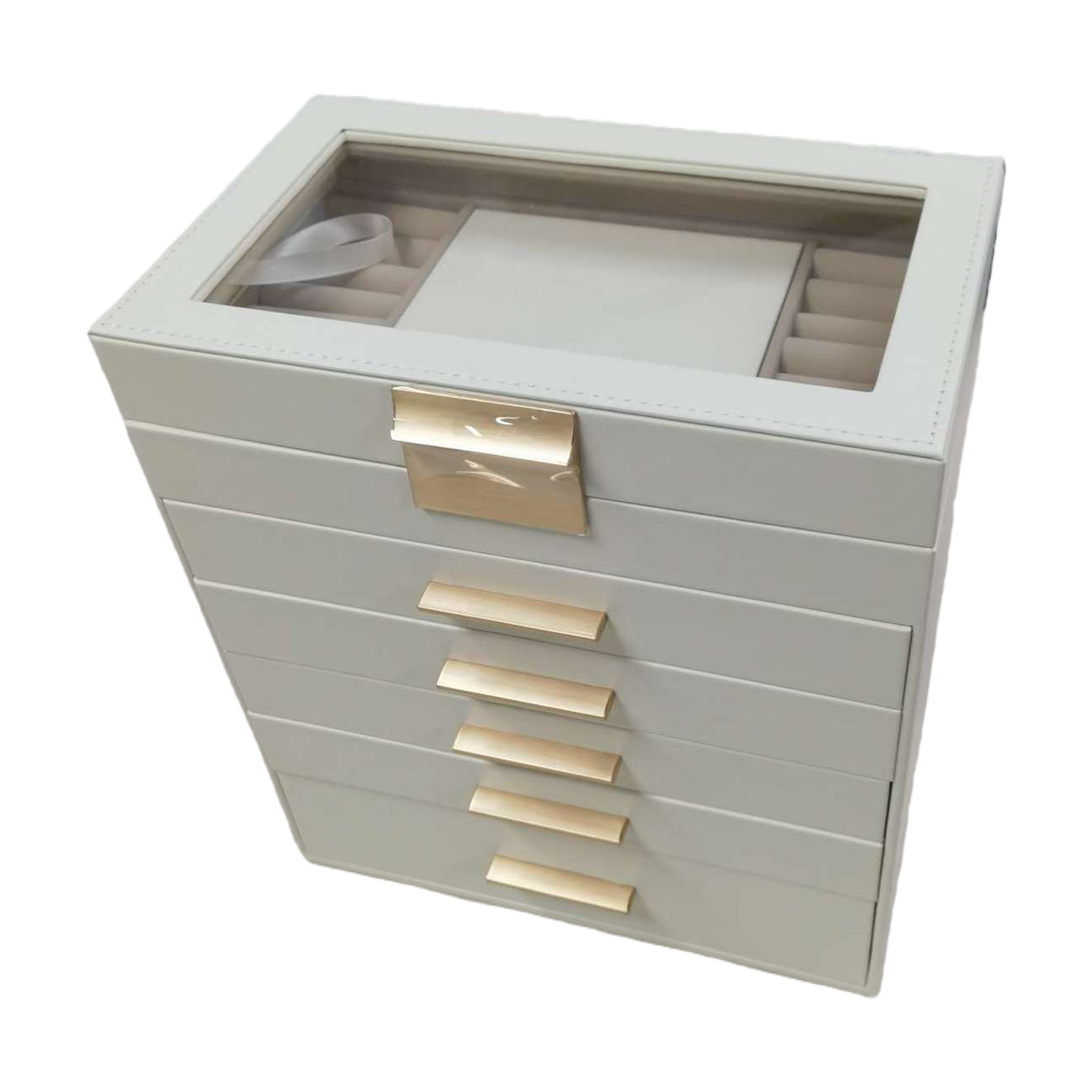 Multi-layer white jewelry storage box, organizing box, jewelry box, storage cabinet, storage box, home simple design Item Picture
