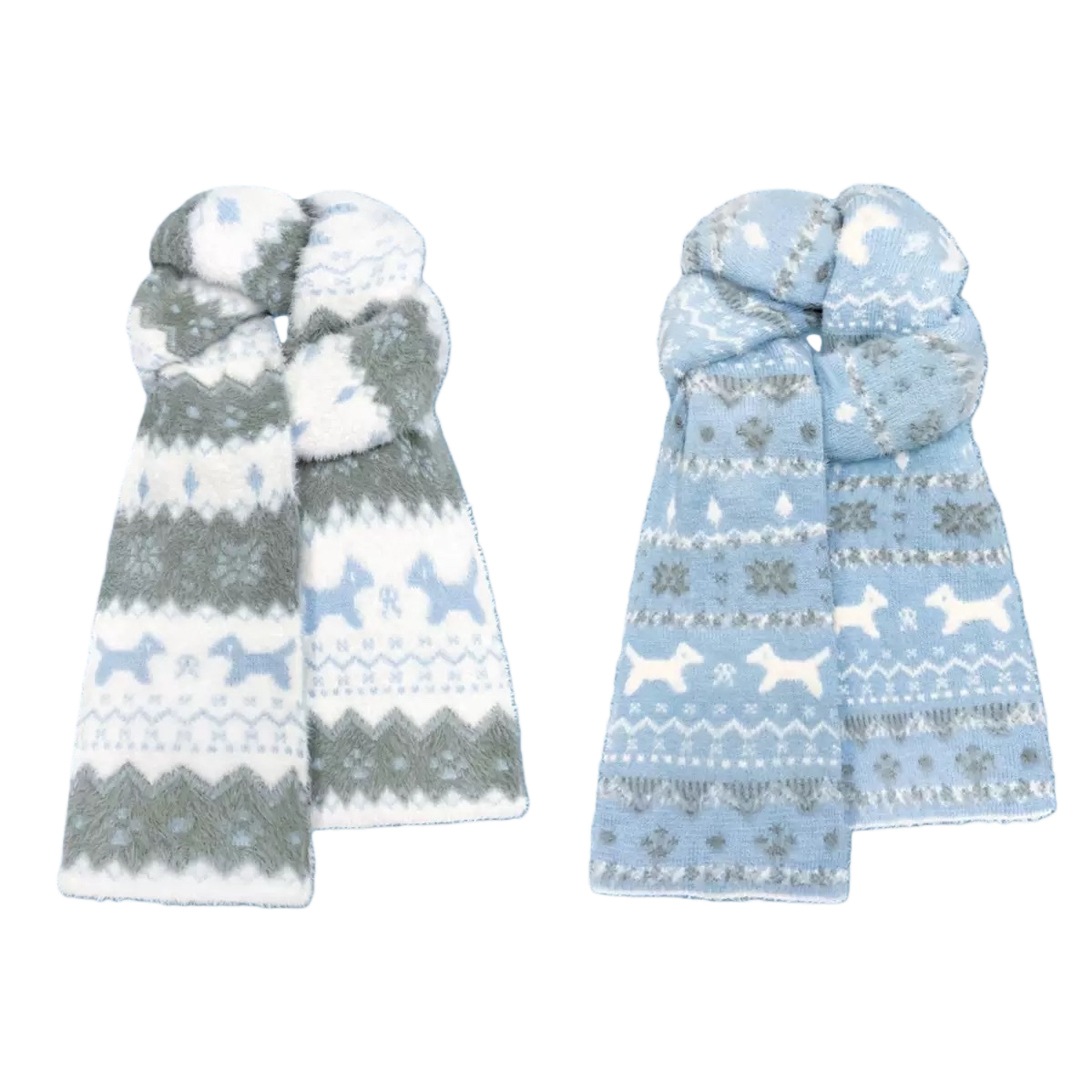 Azul claro blanco patchwork patrón bufanda moda versátil mantener caliente otoño invierno nuevo suave y cómodo bufanda para mujeres Item Picture