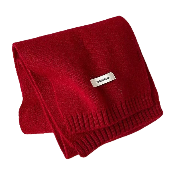 الوشاح الأحمر الدافئ والمنسوج بالمناديل Item Picture