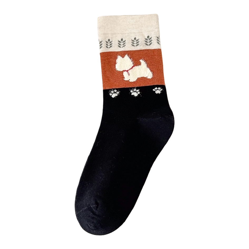 Lindo perro calcetines de algodón estampado cómodo transpirable moda calcetines casuales pareja estilo niños Item Picture