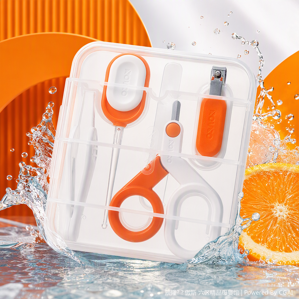 【OSEO】26Q4#X4028 Orange and White Baby Care Set, baby bath and skin care products, Gentle nourishing baby Special Set Specification image