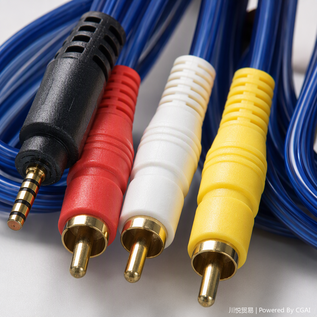 وصلات سمعية وبصرية زرقاء من ثلاث مجموعات من وحدات RCA وكابلات مقابس من عيار 3.5 ملم من الأسلاك السمعية -البصرية متعددة الأغراض ذات نقل عالي الوضوح Application Scenario