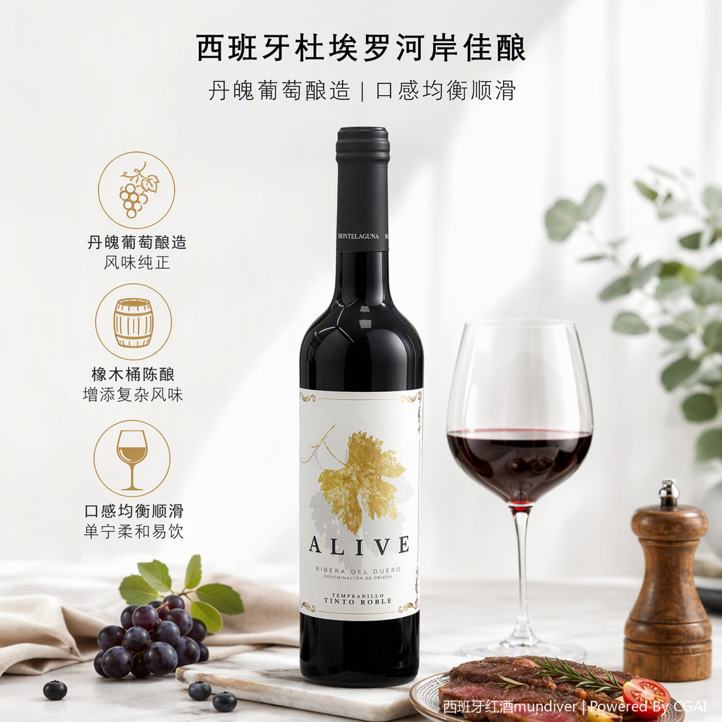 ALIVE rioja tinto negro embotellado intenso afrutado suave apto para colección regalar