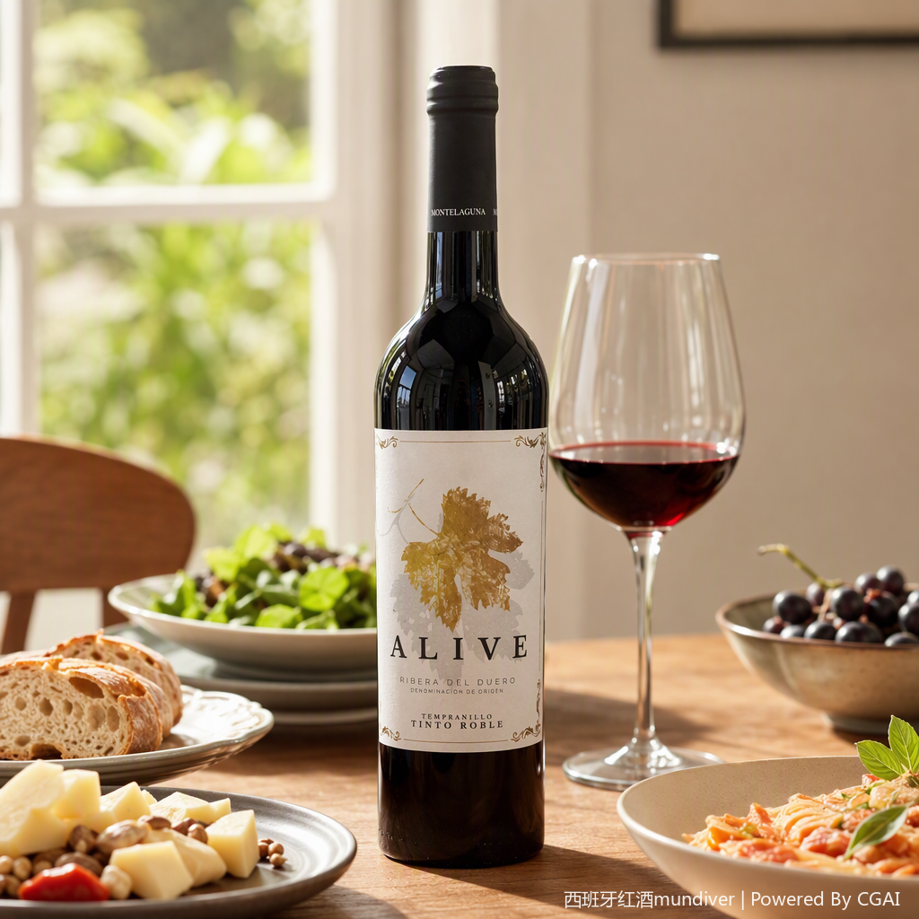 ALIVE Rioja Red wine, in a black bottle, has a rich fruity aroma and a mellow flavor, making it suitable for collection and as a gift details Picture