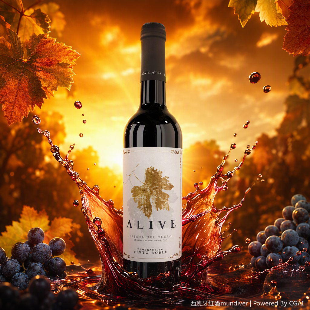 ALIVE Rioja Red wine, in a black bottle, has a rich fruity aroma and a mellow flavor, making it suitable for collection and as a gift Specification image