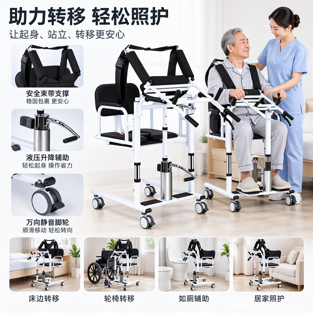 多功能白色升降移位机手动调节搬运设备工业用工具