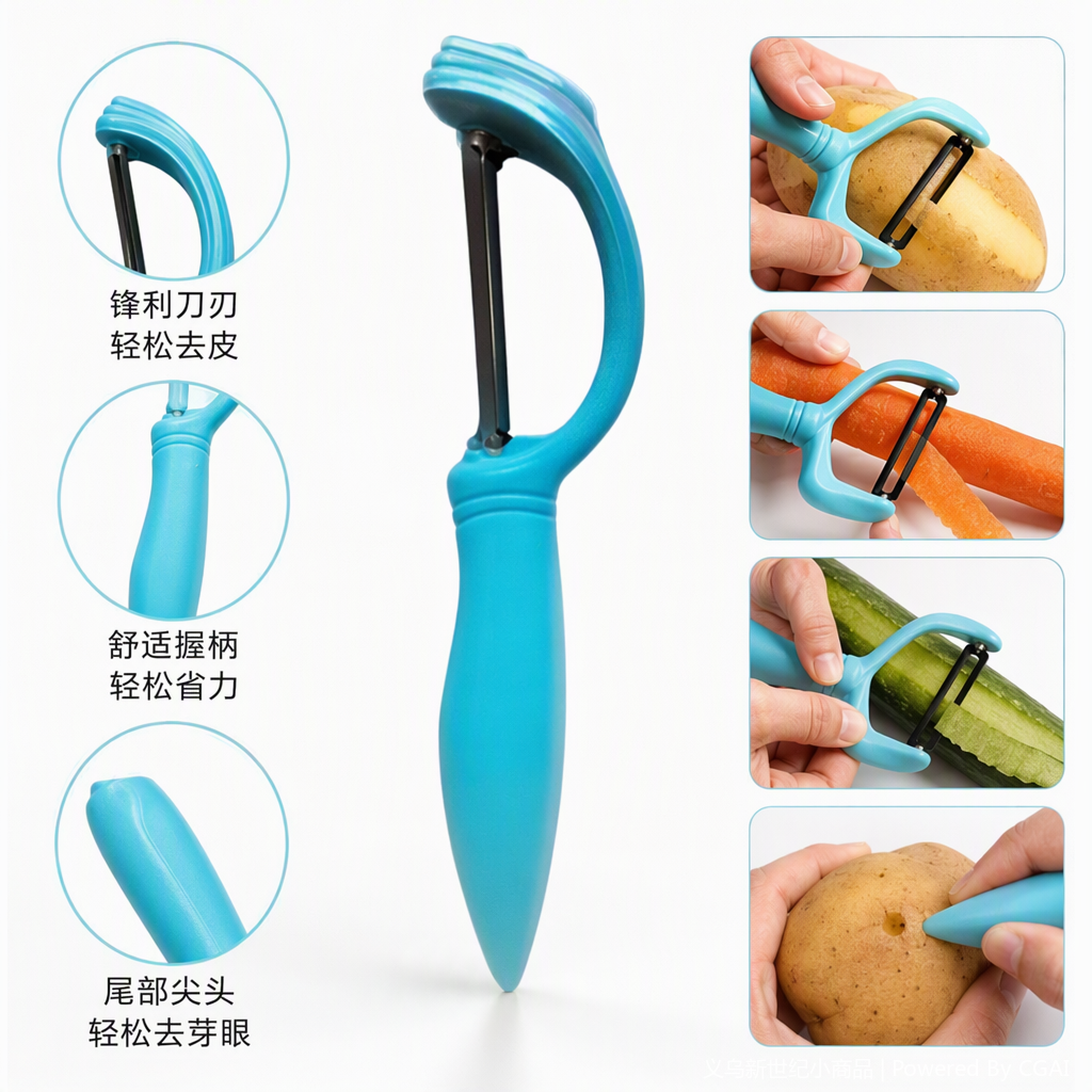 多功能削皮刀绿色手柄厨房用品水果蔬菜刮皮器便携实用
