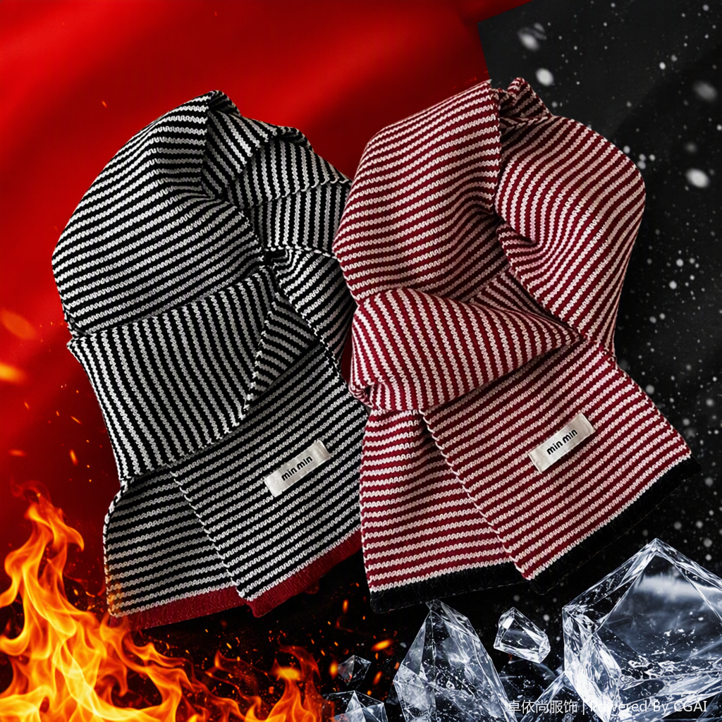 Moda versátil rayas blanco y negro bufandas rayas rojas y blancas casual otoño invierno abrigos mantones mujeres tendencias bufandas accesorios Specification image