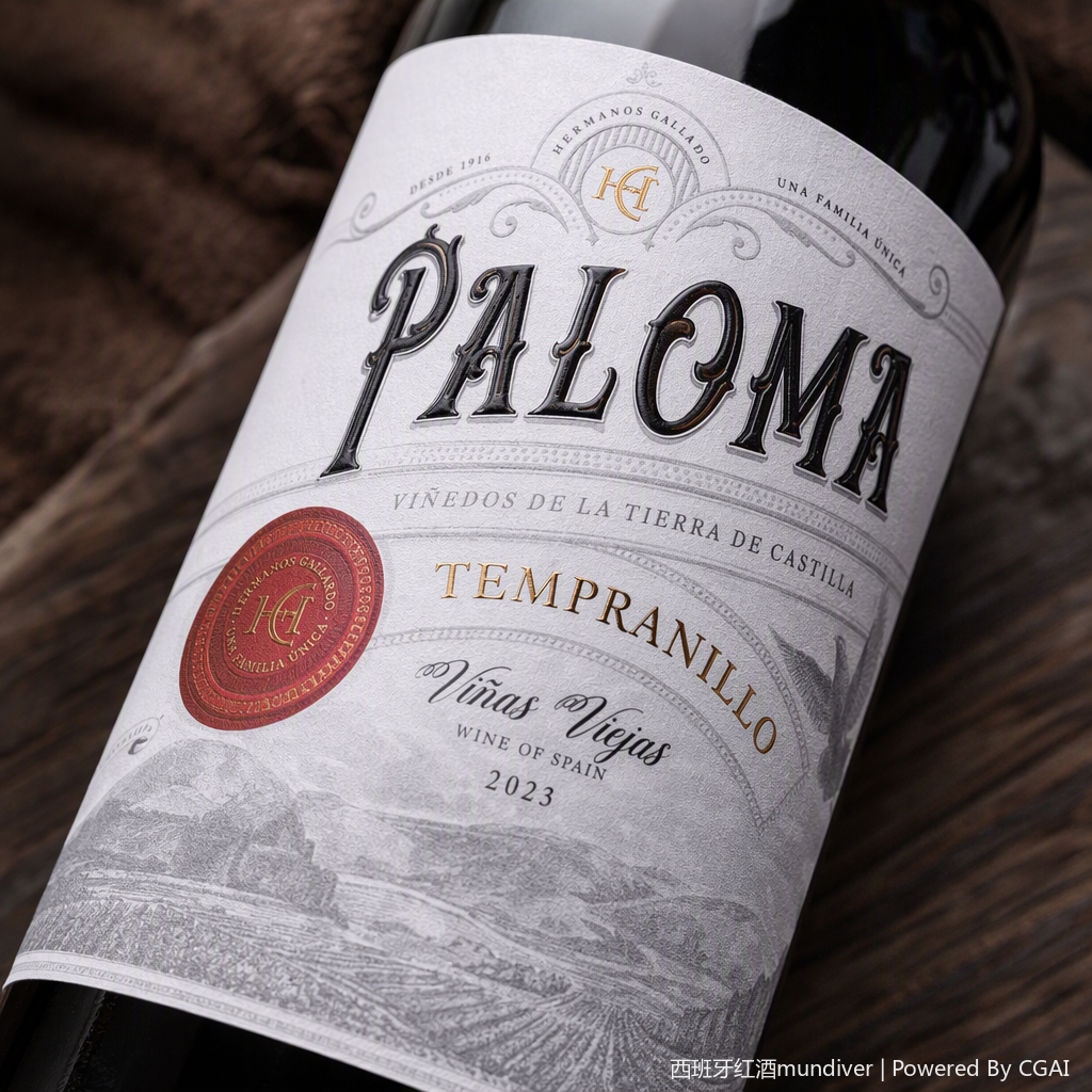 Красная бутылка "Paloma Tempranillo", красная бутылка "шляпа", классическая густая, хорошо сочетается с коллекцией хорошего вина Application Scenario