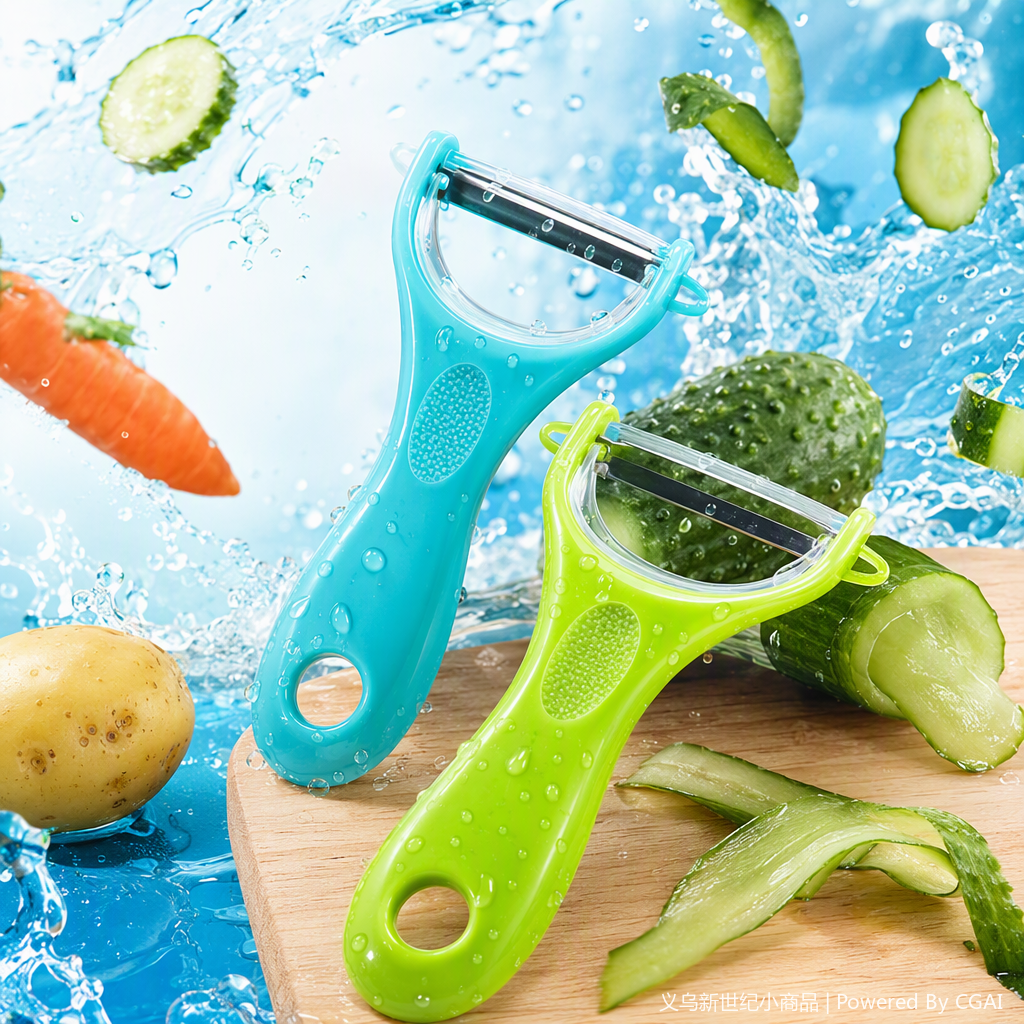 Multi-functional peeler handle, green kitchenware, fruit and vegetable peeler, durable, comfortable to hold, suitable for multiple colors Specification image