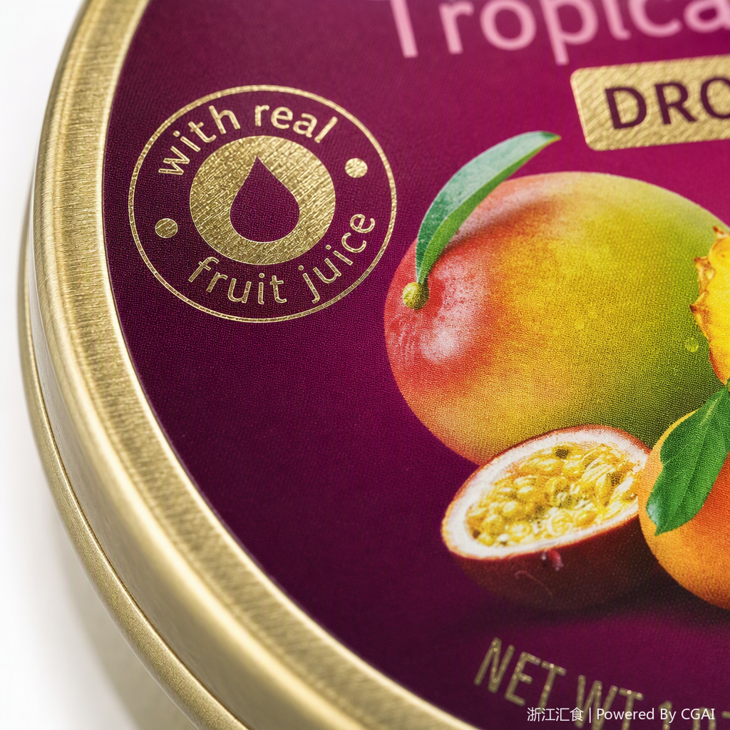 Dorado redondo enlatado dulce de frutas tropicales Cavendish Harvey tropical frutado gommy snacks casuales Application Scenario