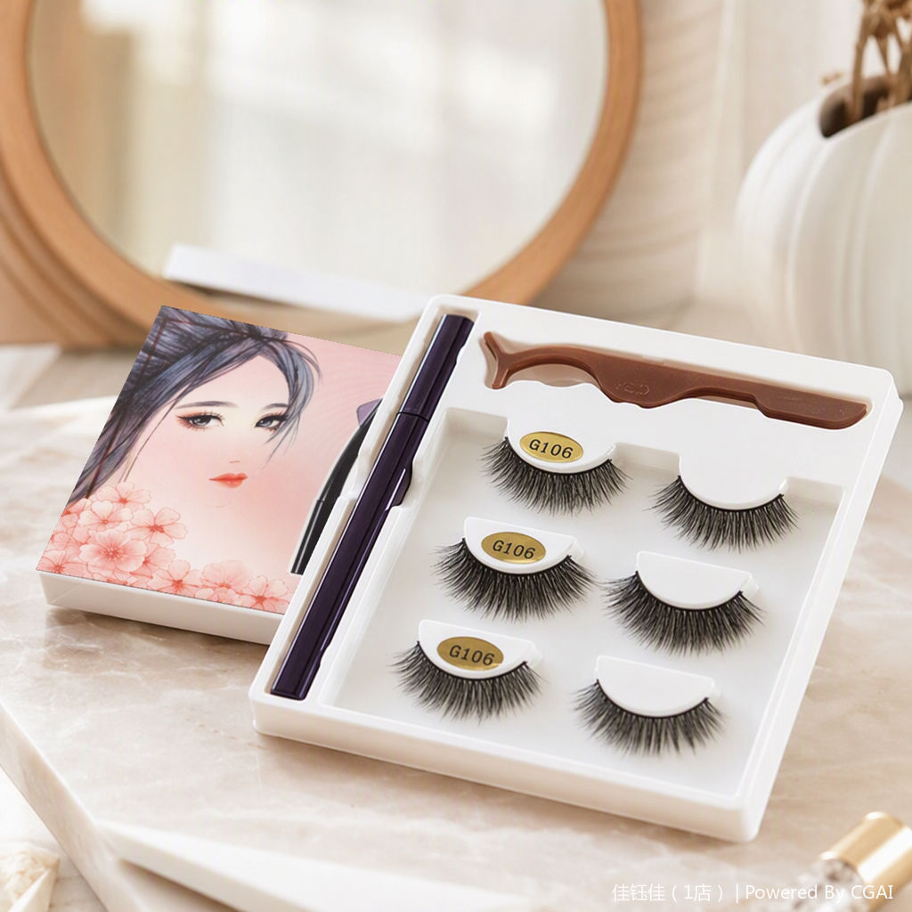 Natural gruesa pestañas postizas intenso volumen alto maquillaje de larga duración herramientas de maquillaje de belleza juego de ropa Item Picture