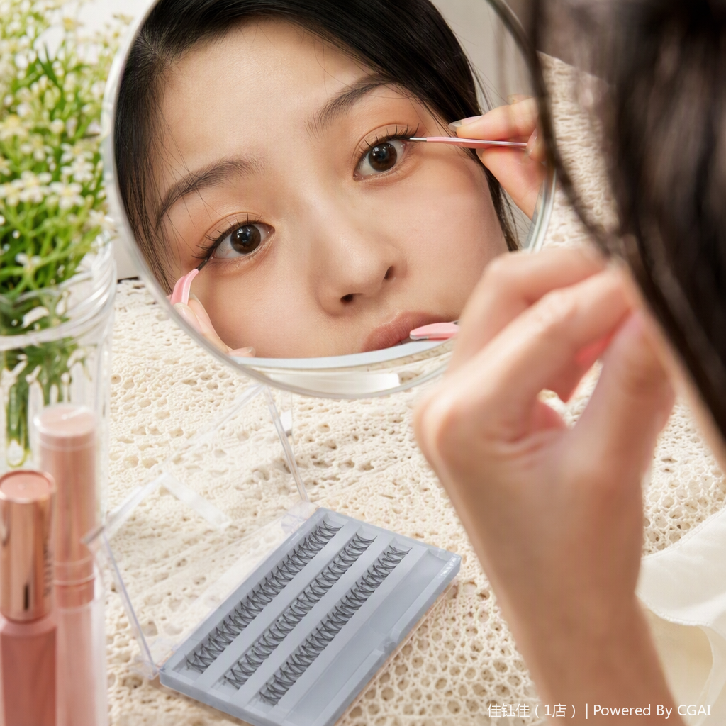 Natural thick false eyelash beauty tool, long-lasting and slender, enhancing eye makeup effect, suitable for professional makeup accessories Specification image