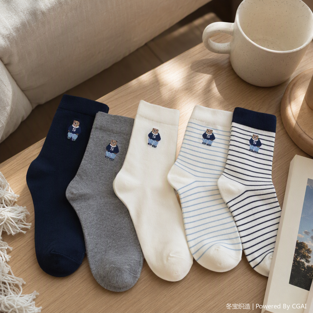 Moda casual hombre calcetines azul marino gris leche blanco azul rayas patchwork rayas calcetines deportivos tendencia versátil details Picture
