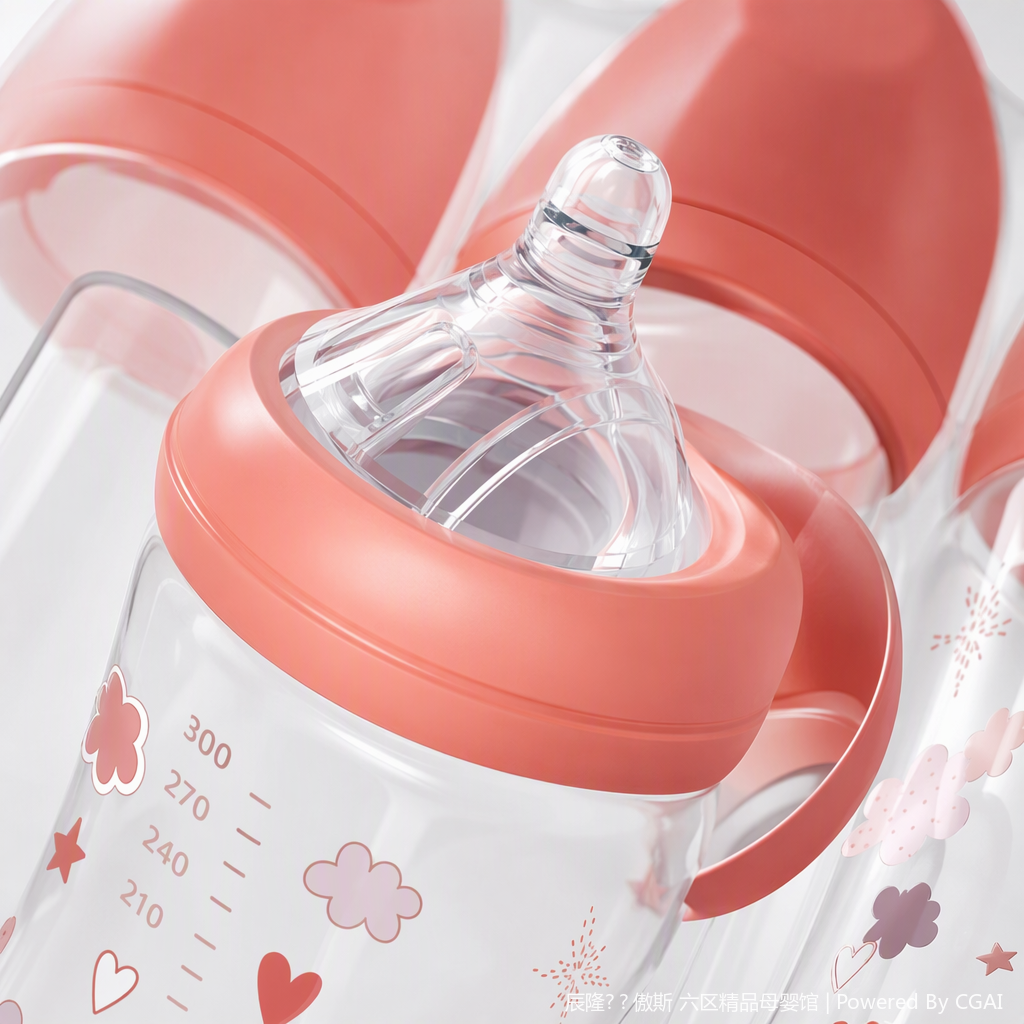 【OSEO】26Q4#W1022-2 ROVCO pink series PP baby bottle set of three Philips infant and toddler bottle shaking accessories, suitable, safe and durable Application Scenario