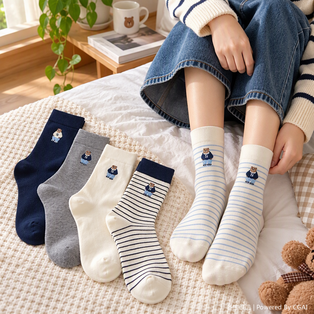 Moda casual hombre calcetines azul marino gris leche blanco azul rayas patchwork rayas cómodo transpirable calcetines deportivos details Picture