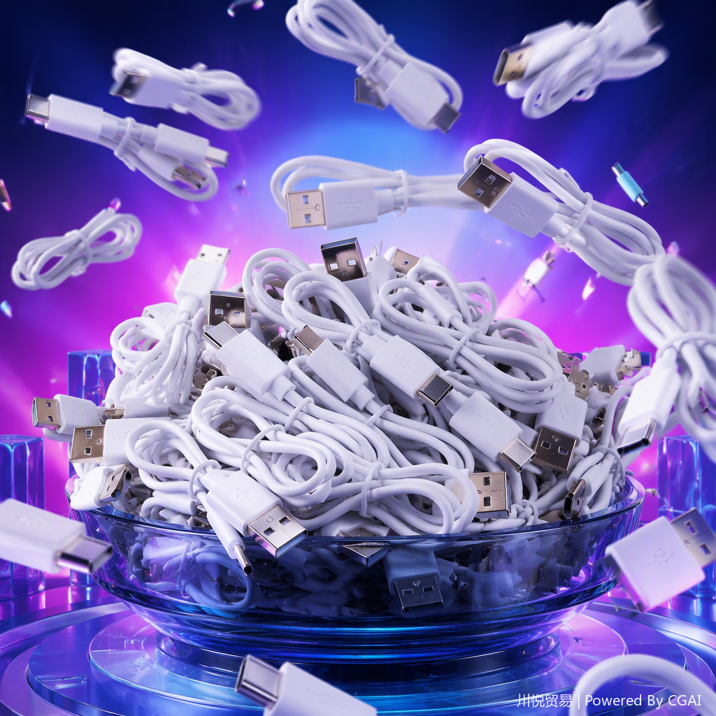High-quality white USB data cable supports fast charging and transmission. Durable mobile phone and tablet charging cable accessories Specification image
