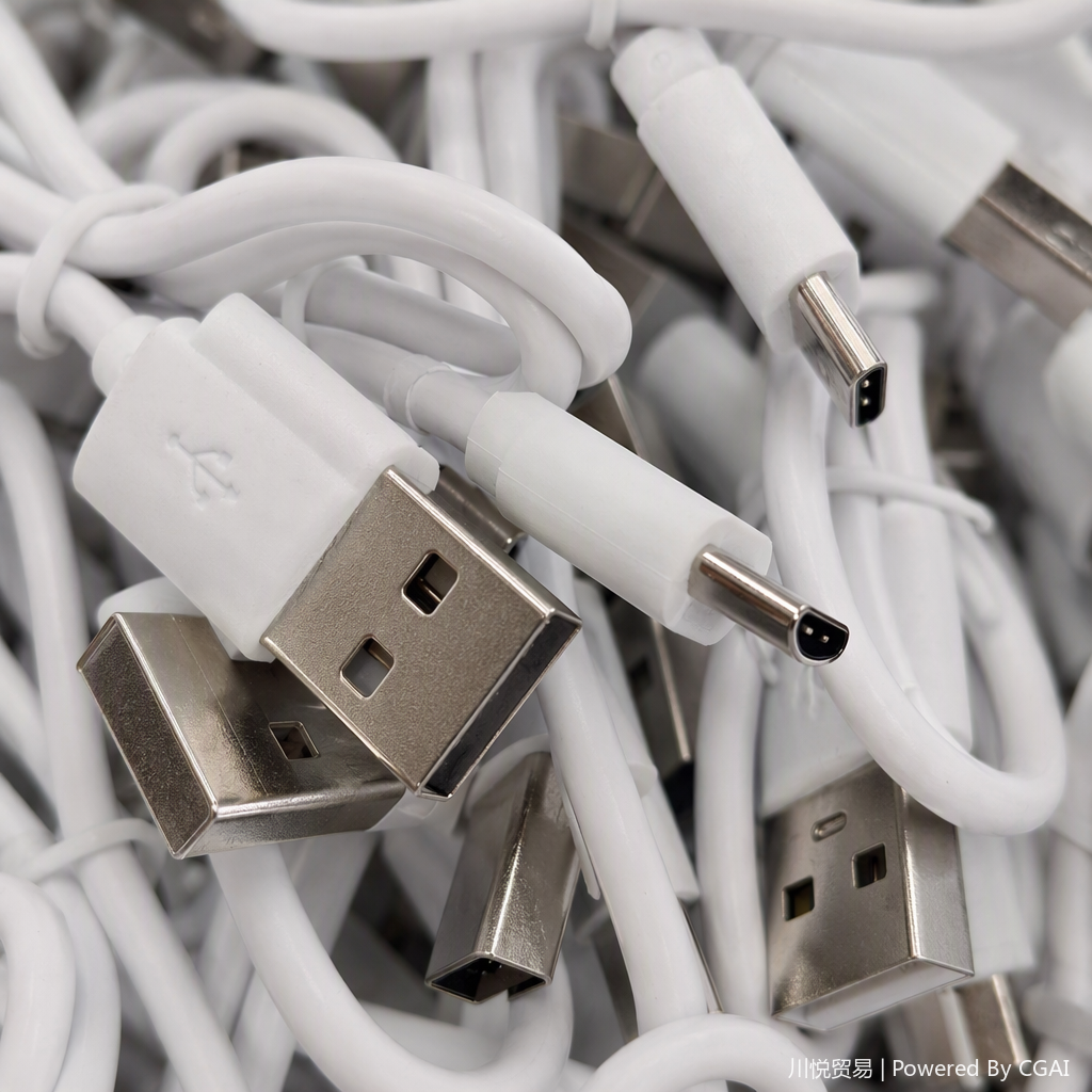 High-quality white USB data cable supports fast charging and transmission. Durable mobile phone and tablet charging cable accessories Application Scenario