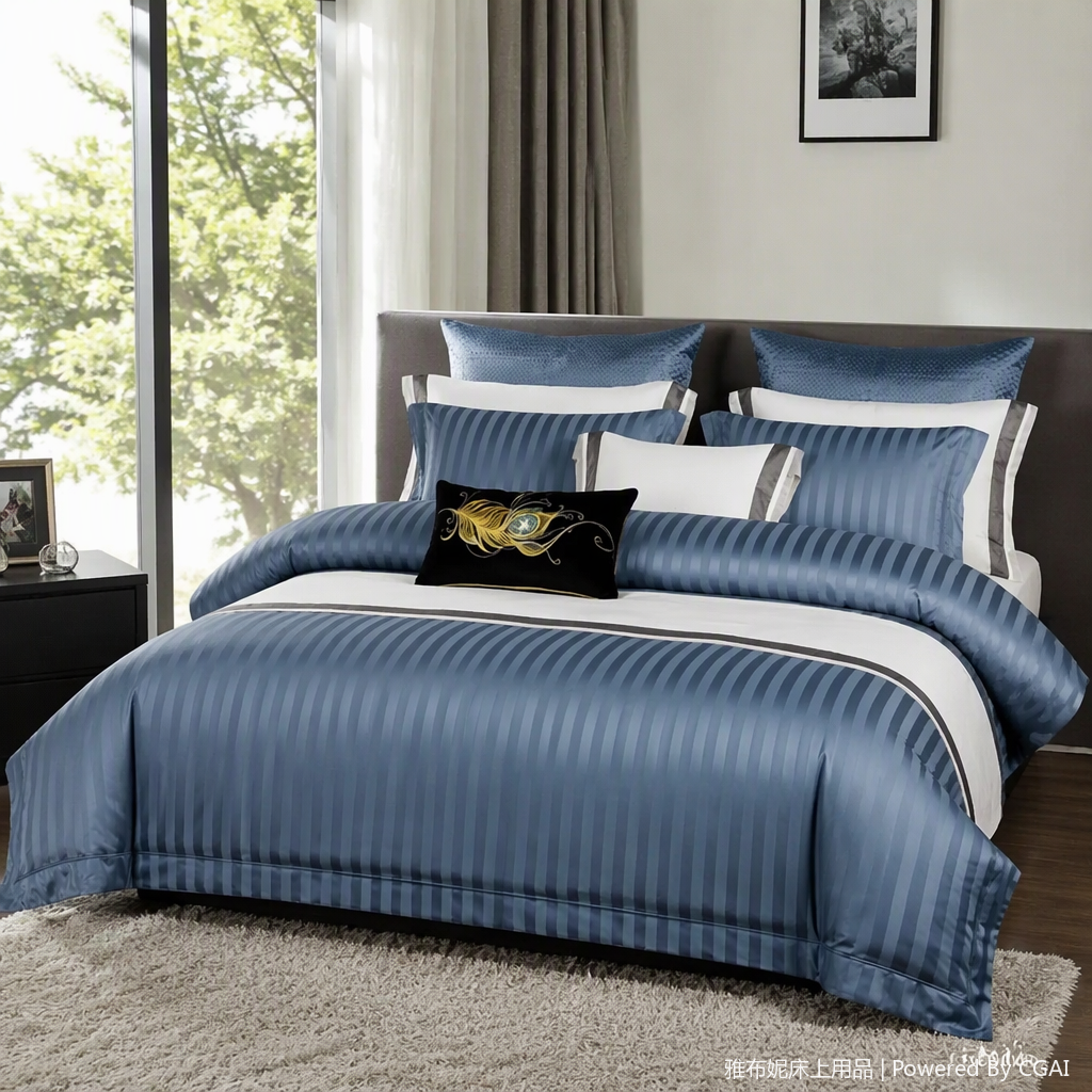 Warm and cozy pure cotton four-piece bedding set, simple and fresh, with multiple colors to choose from. Bed sheet, duvet cover and bedding set Item Picture