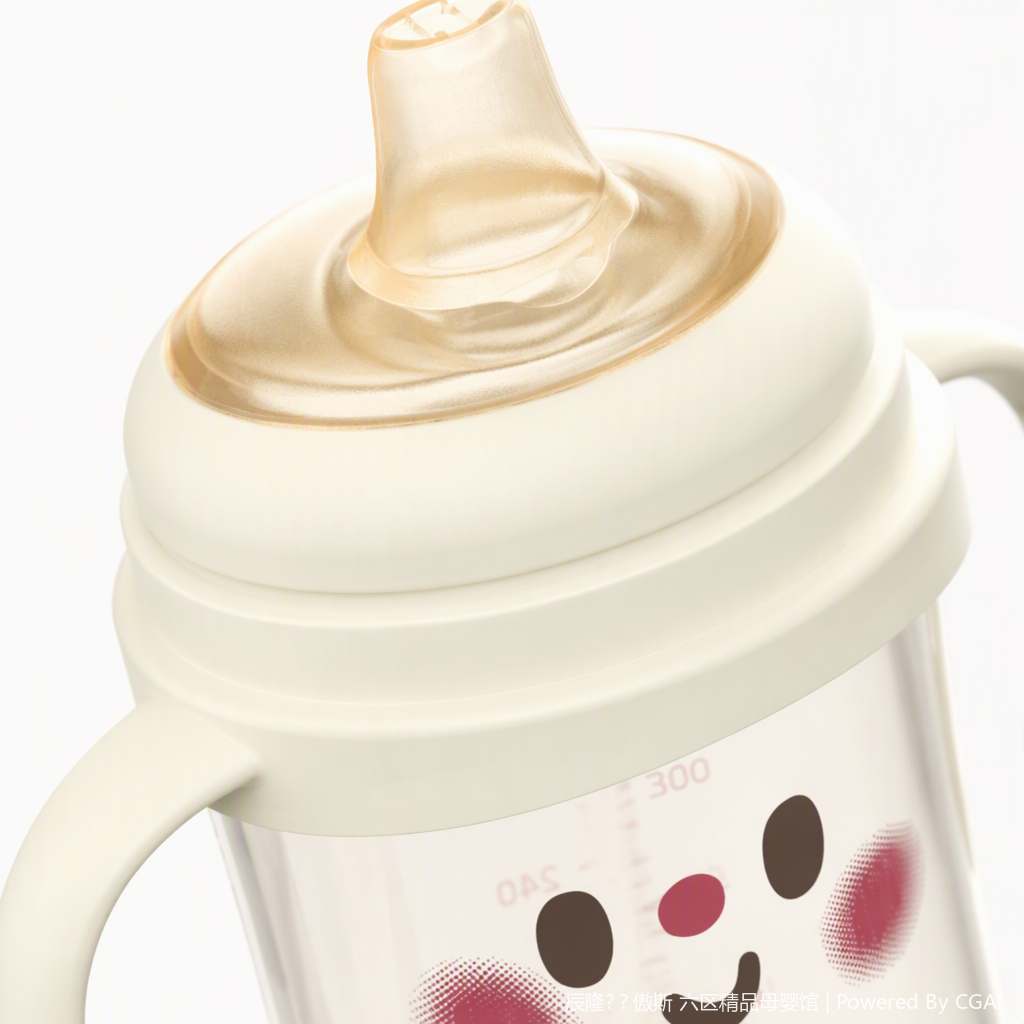 [OSEO] 26Q4#N1080-1 bebé de agua arroz blanco cara sonriente bebé y niño niño aprender taza de bebida taza de agua caliente bebé accesorio bebedor niño con pajita Application Scenario