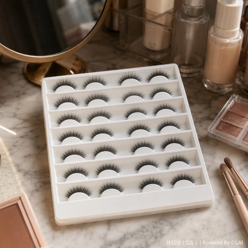 Natural and thick false eyelashes, long and curly, long-lasting makeup, and beauty tools are used in combination to create a beautiful look details Picture